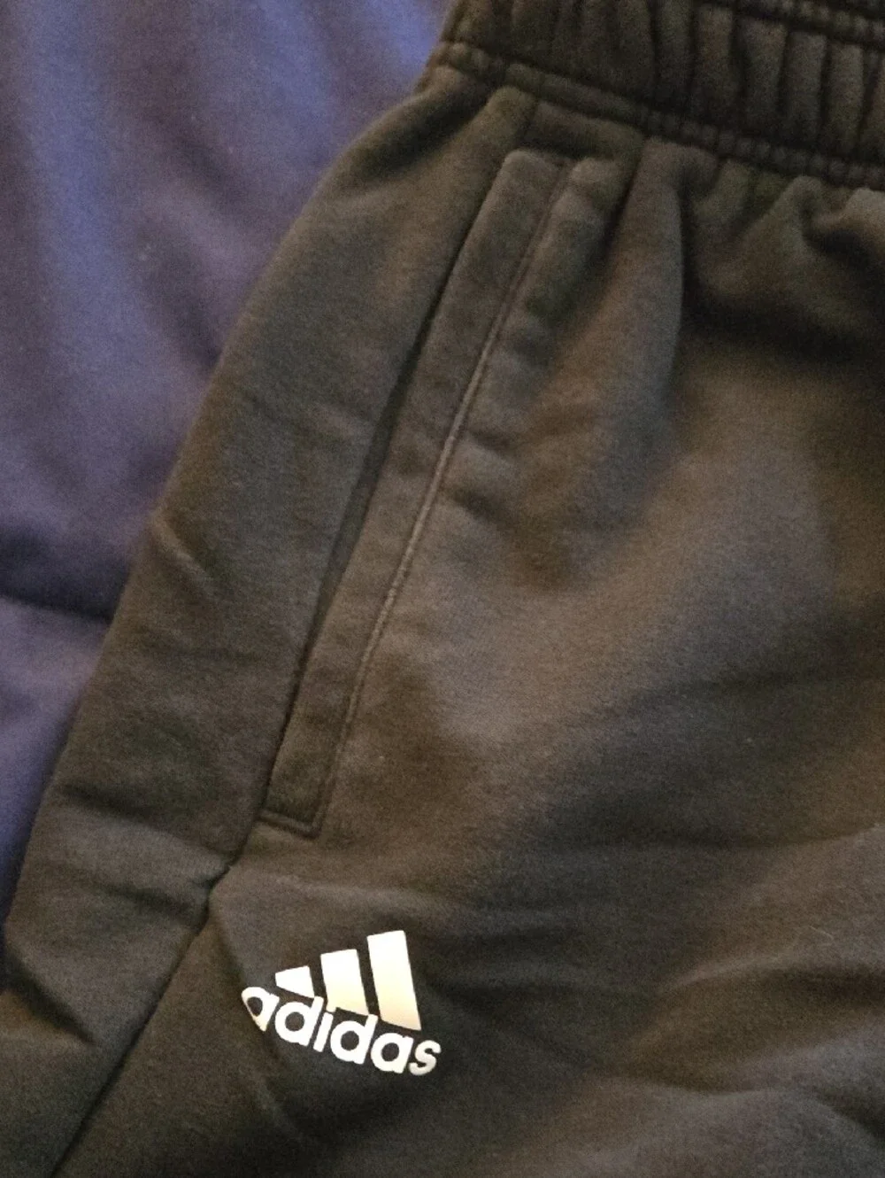 Adidas Black Athletic Shorts with White Side Panel